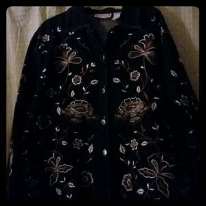 NEW DIRECTIONS BLACK DENIM JACKET  SIZE LARGE